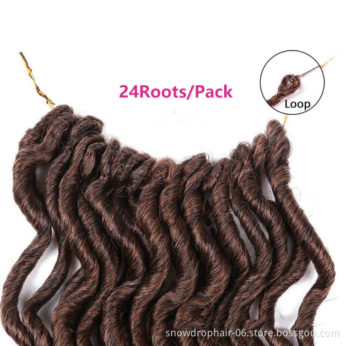 Julianna Goddess Faux Locs Curly Ends Crochet Braids Soft Faux Loc Crochet Braid Hair Wavy Prestretched Synthetic Braiding Hair